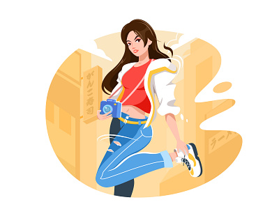 Street girl character character designs girl illustration japan people photography street vector