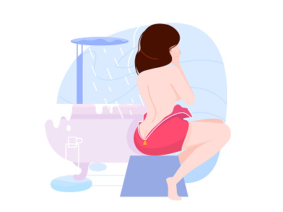 sexy girl bathing bathroom bathtub character character designs clothes cute design girl illustration people sex sexy girl undress vector water woman women