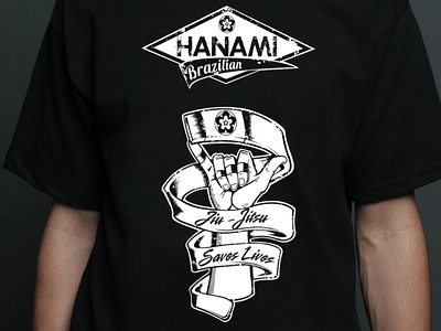 Hanami BJJ t-shirt bjj brazilian design hanami illustration jiu jitsu jj mockup t shirt tshirt