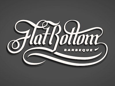 Flatbottom BBQ blackletter lettering logo