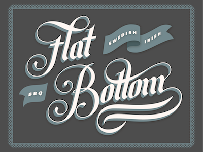 Flatbottom Draft blackletter lettering logo
