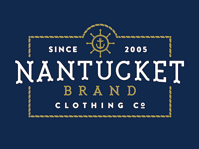 Nantucket Brand Clothing Co. lettering logo nautical rope