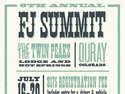 FJ Summit edit lockup poster texture wood type