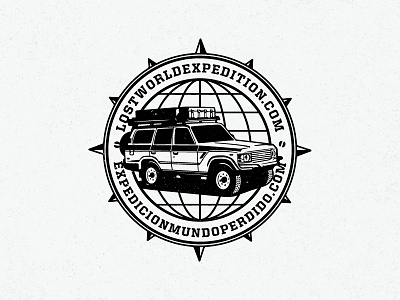 Lost World Refresh badge compass globe land cruiser logo refresh truck
