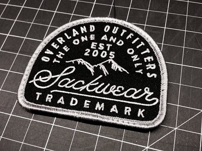 Sackwear Patch lettering mountains patch sackwear script