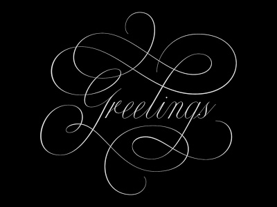 Greetings Lettering lettering script type