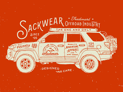 4Runner Poster hand drawn illustration lettering poster sackwear type