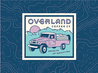 Overland coffee cruiser custom type illustration