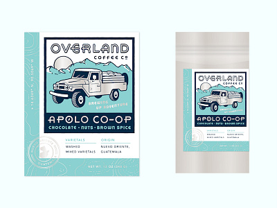 Overland Apolo branding coffee cruiser illustration label packaging