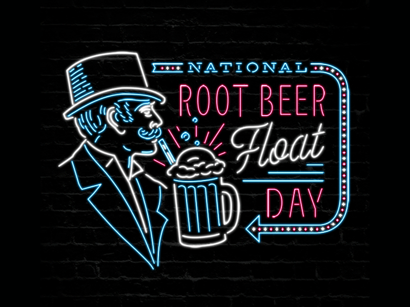 Root Beer Float neon animation float neon root beer