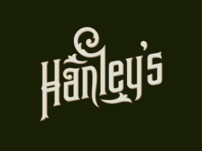 Hanley's branding irish lettering type whiskey