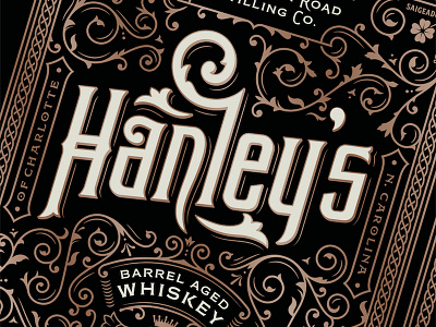 Hanley's celtic filigree irish lettering whiskey