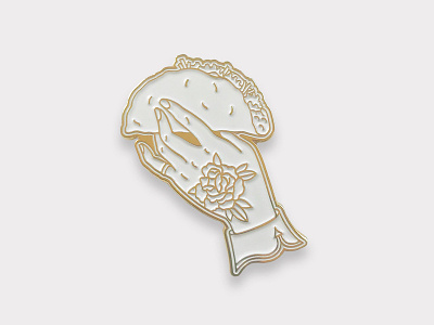 Taco Pin in white enamel pin taco