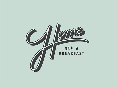 Home B&B bb home lettering logo script type
