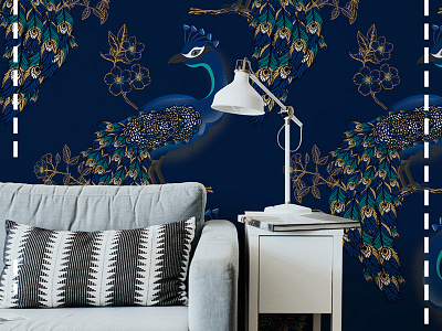 Seamless Print | Peacock Pattern peacock peacock logo textile textile print vector illustration wall art wallpaper design