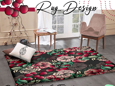 Rug Design | Botanical Fruit and Floral Print