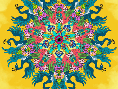 Chinese's Mandala Art 🎨 chinese culture chineseart floral pattern mandala art mandala design mural design murals peacock