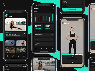 Home Workout App app design figma flat ios app design minimal mobile mobile app design mobile ui ui ux workout workout app