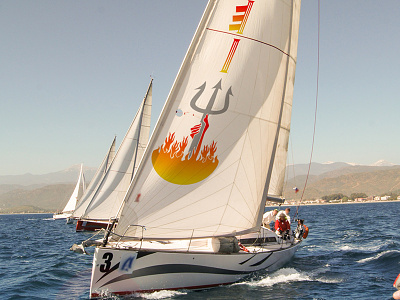 The Devil's Hands on Trident's Shaft boat client design logo sailboat
