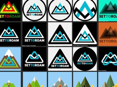 Set to Roam Logo Design Variations for Clothing and Products circle concept contactme endless lettering live life logo logo design logodesign logotype lots of logos mountains rasta rastafarian roam round settoroam square triangles variations