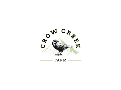 Crow Creek Farm crow logo farm logo vintage logo