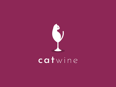 Cat & Wine cat logo creative logo illustration minimalist logo wine logo