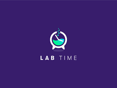Lab & Clock Logo clock logo creative logo lab logo minimalist logo time logo