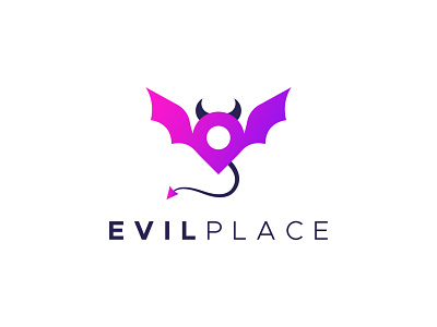 Evil Place Logo bat logo creative logo evil logo location logo logo design minimalist logo