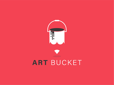 Art Bucket art branding bucket creative logo minimalist logo pencil