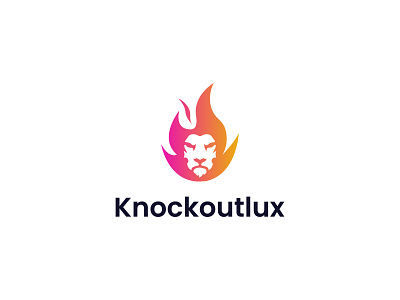 Knockoutlux logo angry branding creative logo fire logo graphic design lion logo minimalist logo