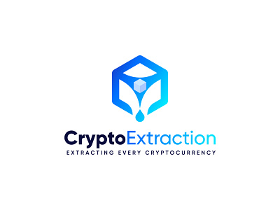 Crypto Extraction Logo blockchain creative logo crypto cube extraction logo minimalist logo