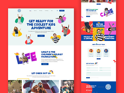 Children's Holiday Foundation North Devon Landing page charity website children website landing page trip website ui design ui ux