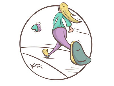 Running time healthy lifestyle illustration jogging nature runner running trail women