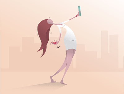 Selfie character design design grain texture illustration minimal minimalistic selfie simple woman