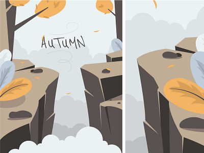 Autumn mood fall autumn flat illustration illustrator landscape minimal simple design vector