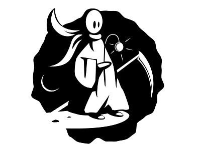 Spooky black white character dark flat funny character halloween illustration illustrator minimal silhouette simple simple design vector