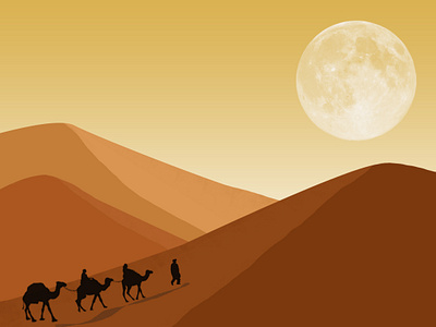 Desert With Camel (Landscape Design) animation design