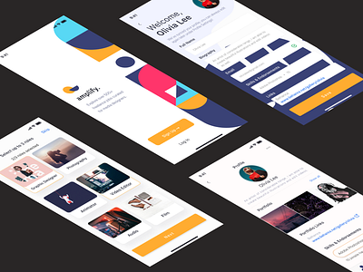 Amplify - Freelance App app app design application application design application ui design figma mobile application mobile application design mobile ui ui