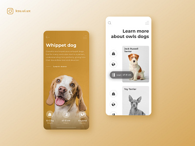Pets adoption app animal aplication app catalog design dog figma flat illustration ios minimal mobile app onboard pets ux web