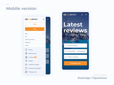 Mobile version Tripadvisor app design hotel hotel booking login mobile mobile design mobile version redesign redesign concept travel trip ui ux web