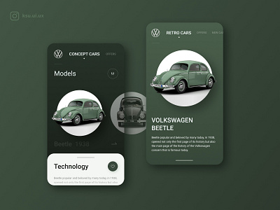 Mobile app for Volkswagen android app app design application beetle car design inspiration ios mobile retro retro car ui ux volkswagen web