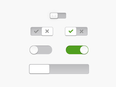 UI Elements designed before the Flat-mania bar button clean slider switch ui white