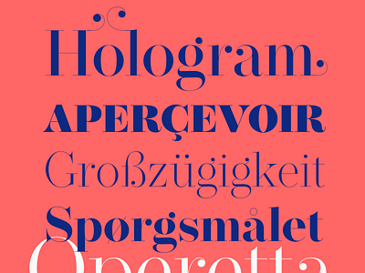 Operetta Font Family exemples