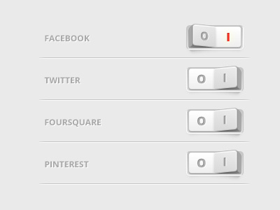 Iphone App social networks connect buttons app clean iphone light onoff social switch ui