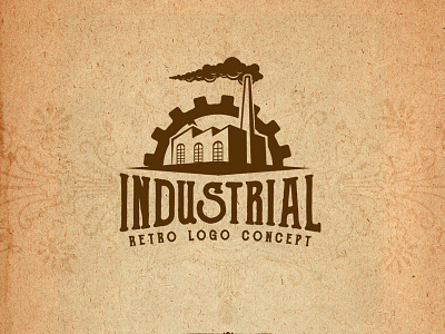 retro industrial logo concept awesome branding cogwheel cool design factory for sale gear identity industrial industry logo logo concept logo design retro steampunk