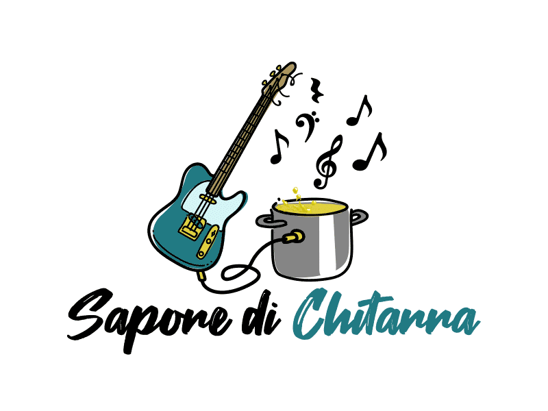 sapore di chitarra logo + animation awesome blog cartoon cool guitar illustration logo logo animation logo design music notes sound