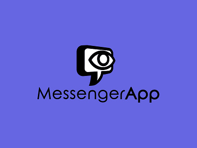 messenger app logo concept app logo awesome chat bubble communication cool eye logo concept logo design minimalistic social networks