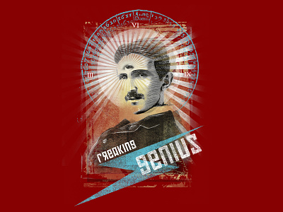 freaking genius awesome consciousness cool design genius inventor poster t shirt tesla third eye visionary