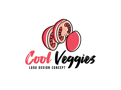 Cool Veggies logo concept awesome branding cool cuisine food healthy kitchen logo logo design natural tomato vegan vegetable vegetarian