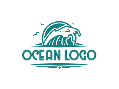 Ocean Logo awesome branding cool destination logo logo design ocean sailing sea summer tourism travel wave